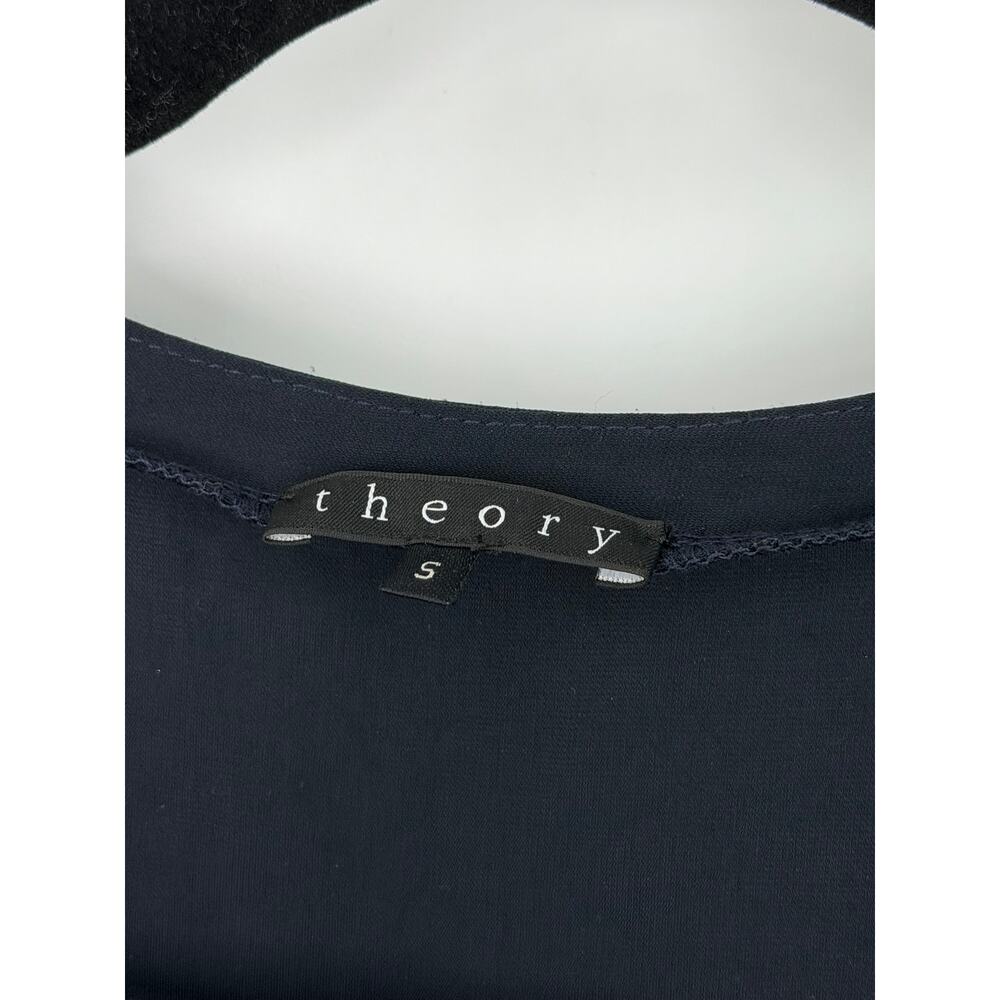 THEORY S T-shirt scoop neck cotton tee top black quiet luxury minimalist - Picture 3 of 9